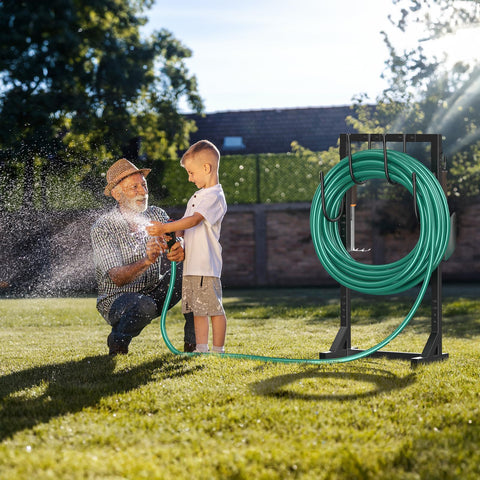 Winpull outdoor hose rack fits yards and gardens for tidy storage