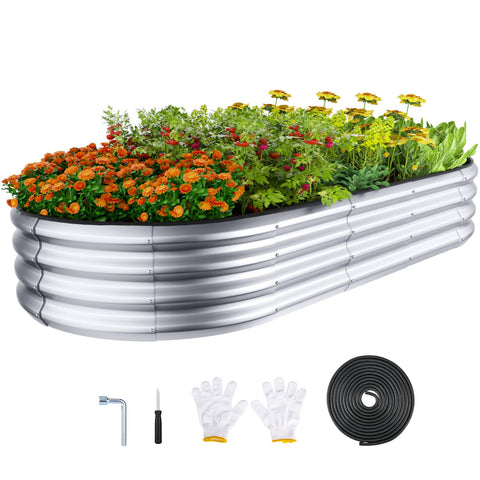 Winpull raised garden bed exterior with durable galvanized panels for outdoor longevity