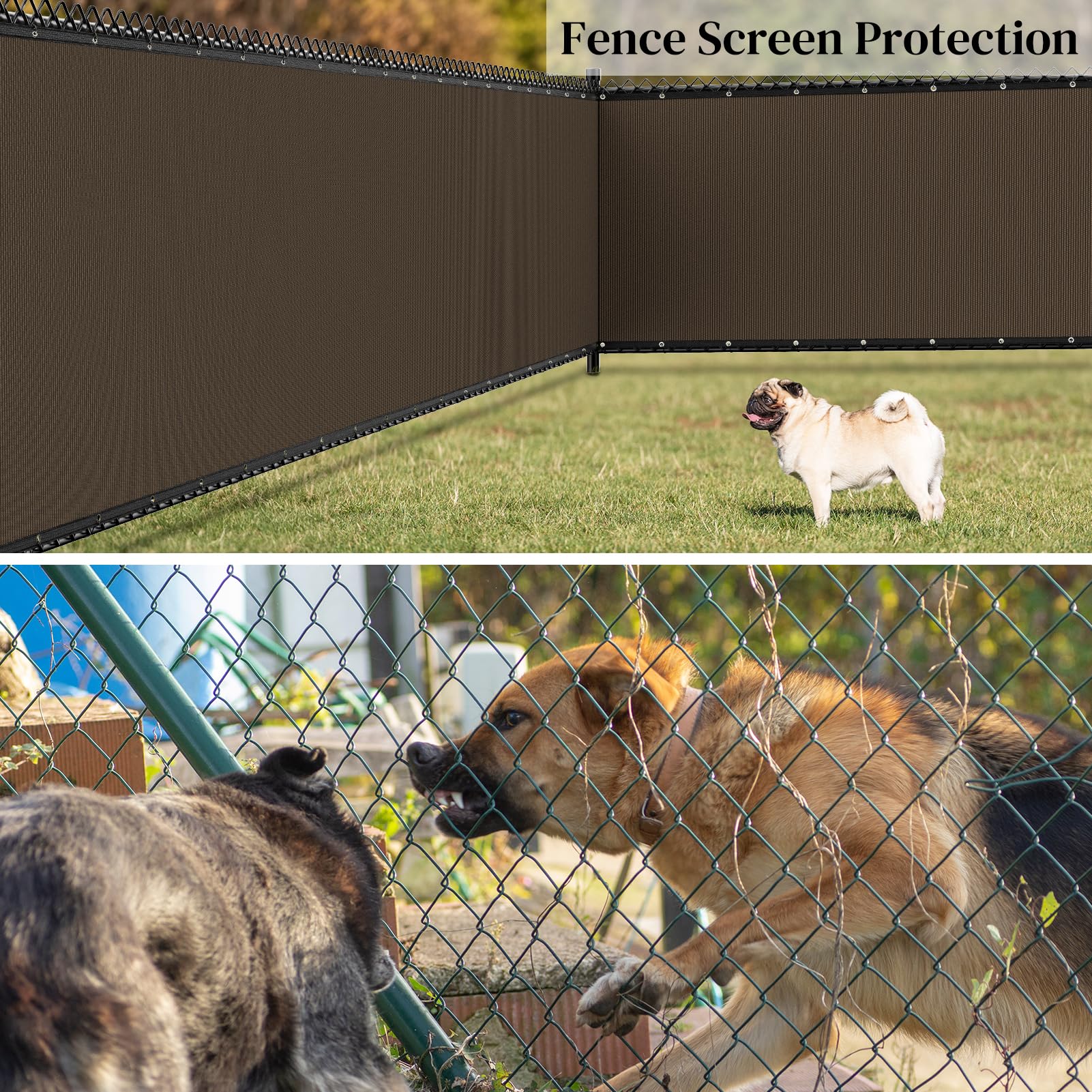 Winpull wood fence privacy cover adds seclusion without darkening a wooden fence.