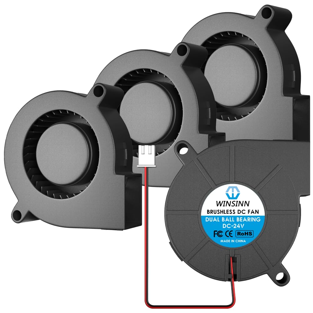 WINSINN 5015 blower fan 24V front view for compact 3D printer cooling.