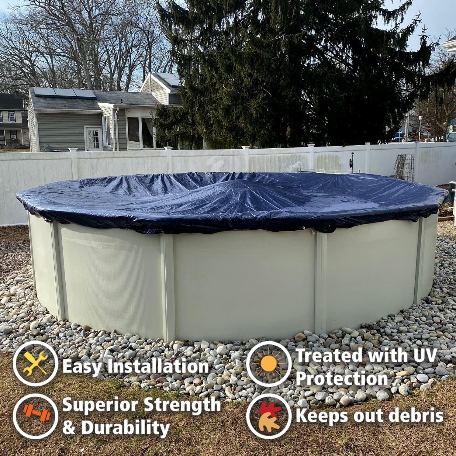 Winter Block winch and steel cable included for easy installation