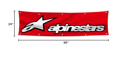 Winuxury Alpinestar banner flag 2x8ft closeup stitching shows durable fabric