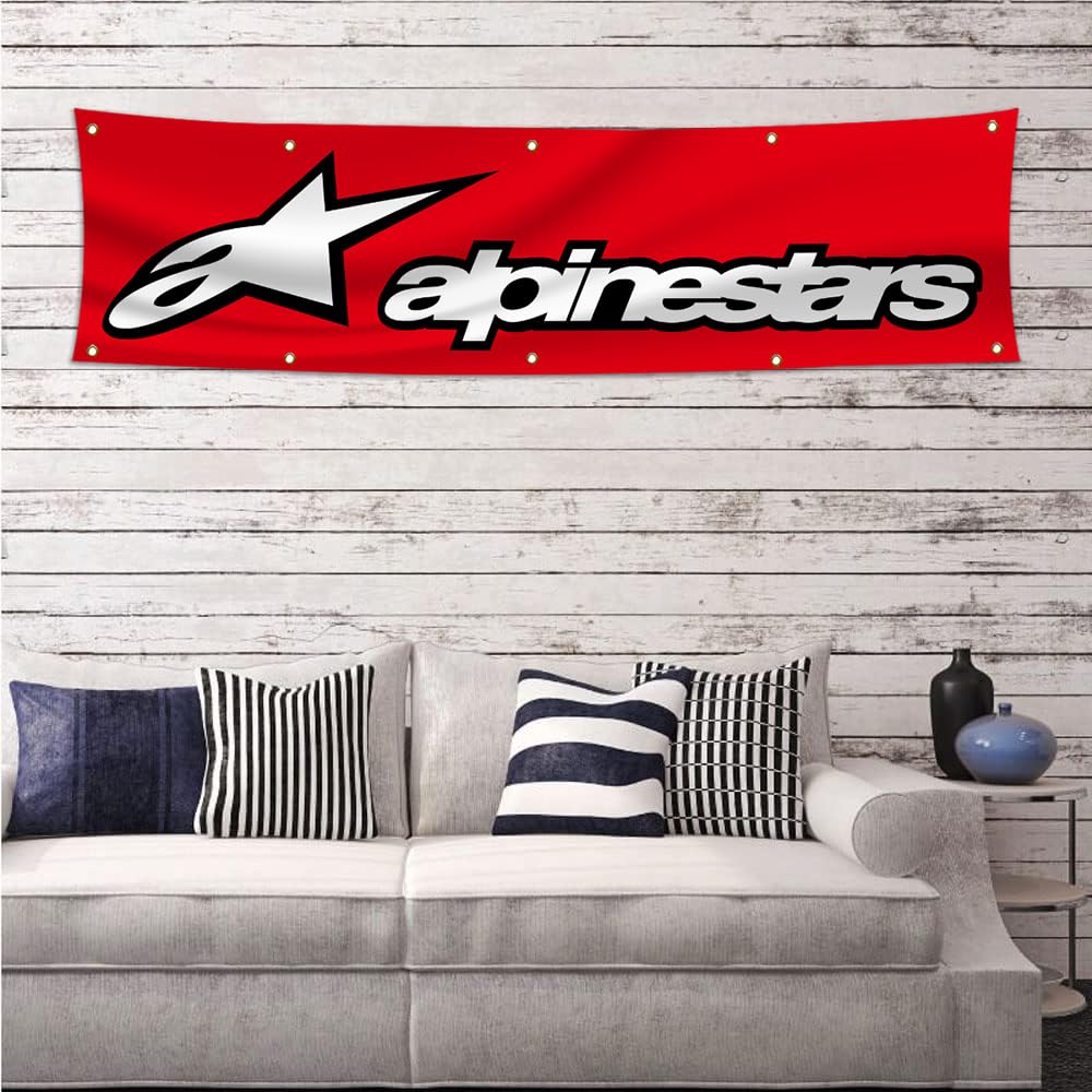 Winuxury Alpinestar banner flag 2x8ft wall decor with vivid colors