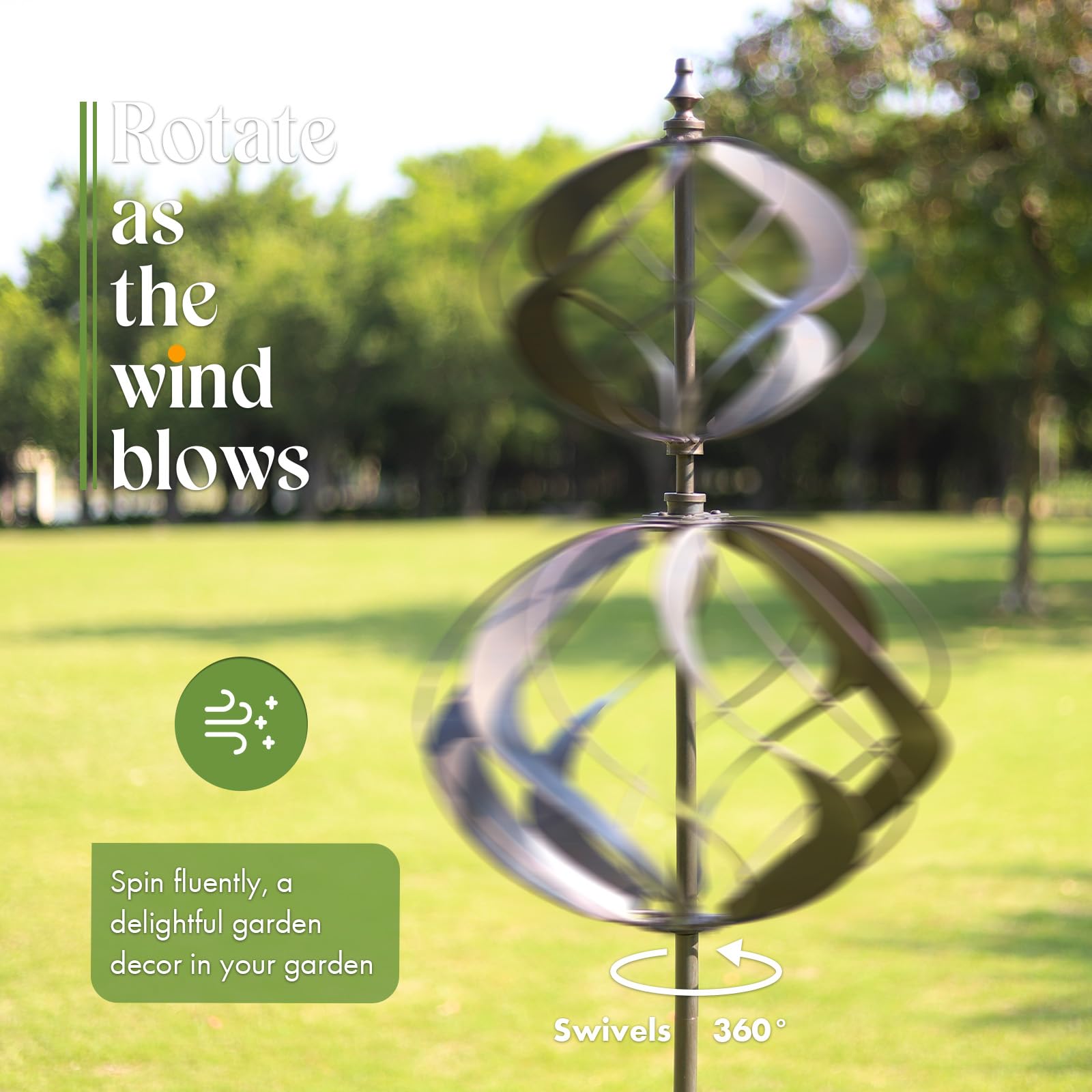 WinWindSpinner heavy-duty coated metal for lasting outdoor use.