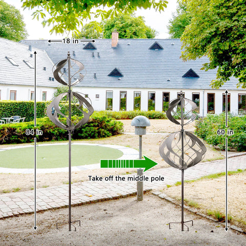 WinWindSpinner height-adjustable pole for customizable yard setup.