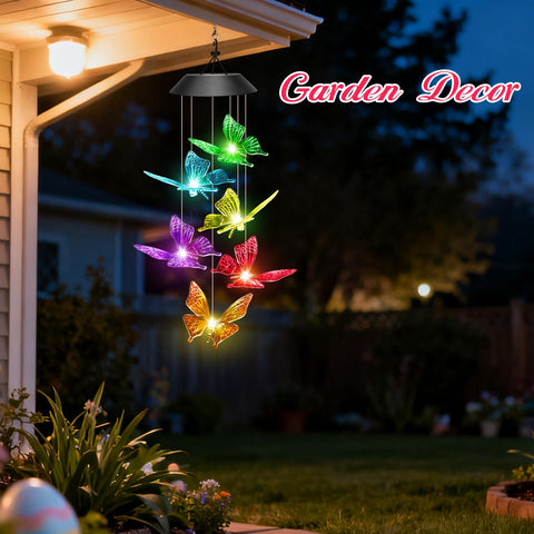 Weatherproof wind chime by Winzwon endures outdoor conditions with decorative lighting.