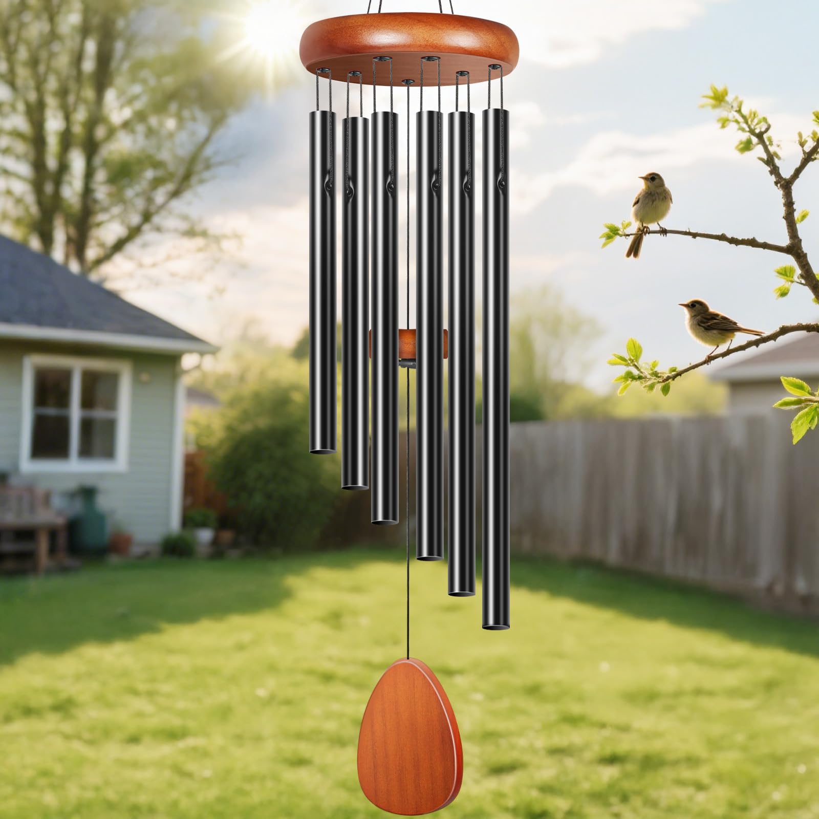 Winzwon wind chimes outdoors in garden with calming tones for your yard