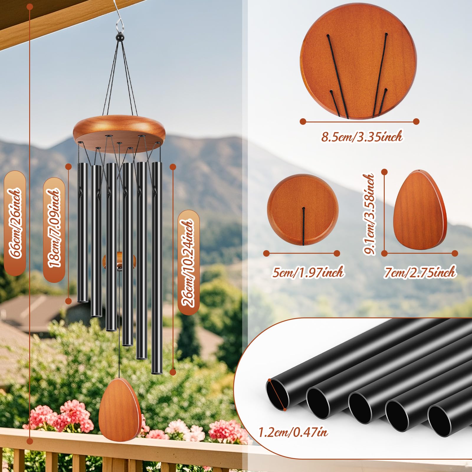 Winzwon wind chimes wind catcher bottom ready for personalized messages