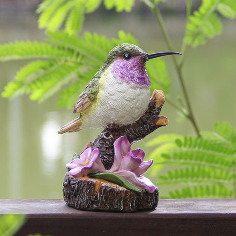 Wiresusan hummingbird statue with front view for weatherproof garden and porch decor.