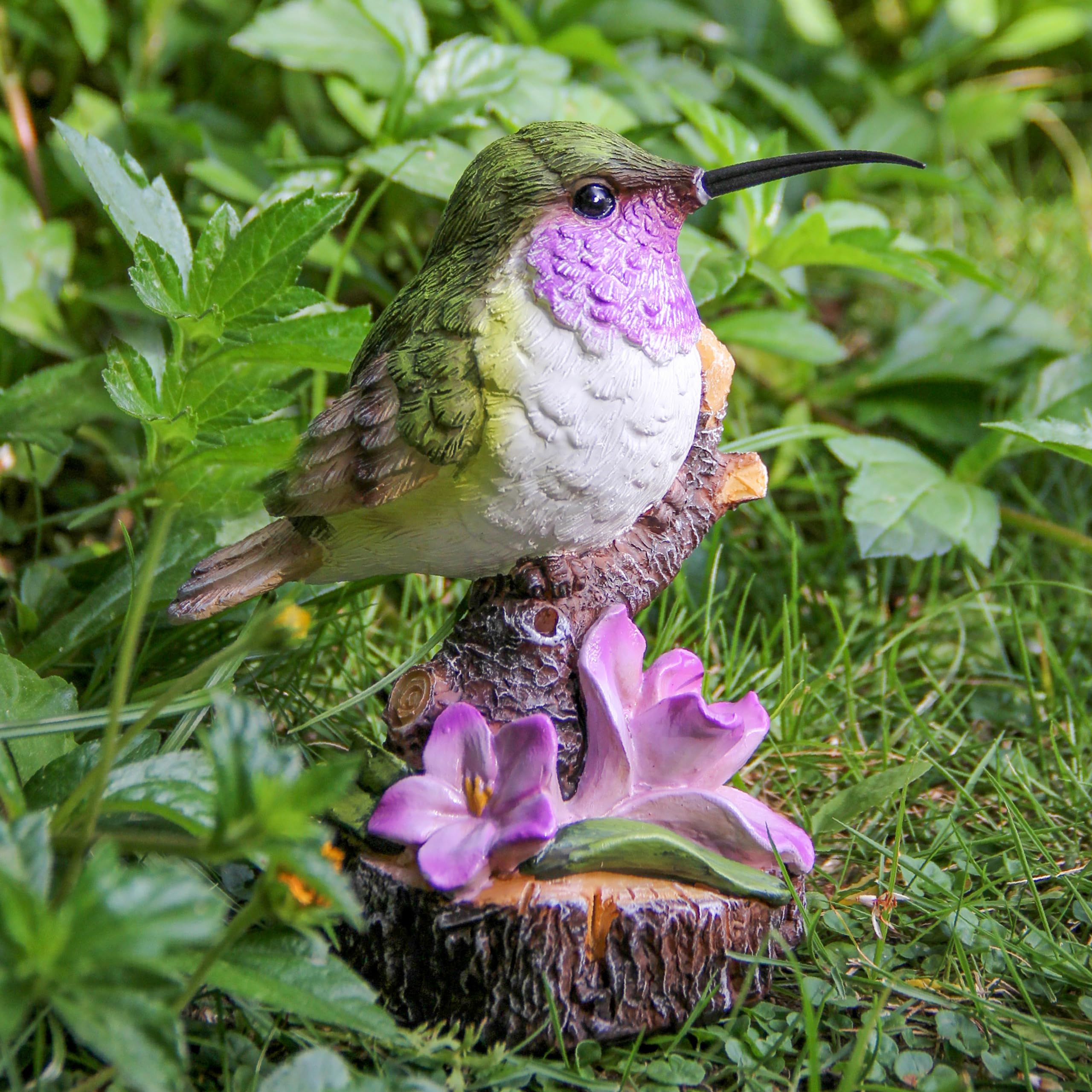 Wiresusan hummingbird statue indoors on shelf or mantel as gift-worthy decor.