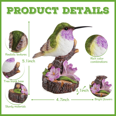 Wiresusan hummingbird statue side view perfect for outdoor yard accents.
