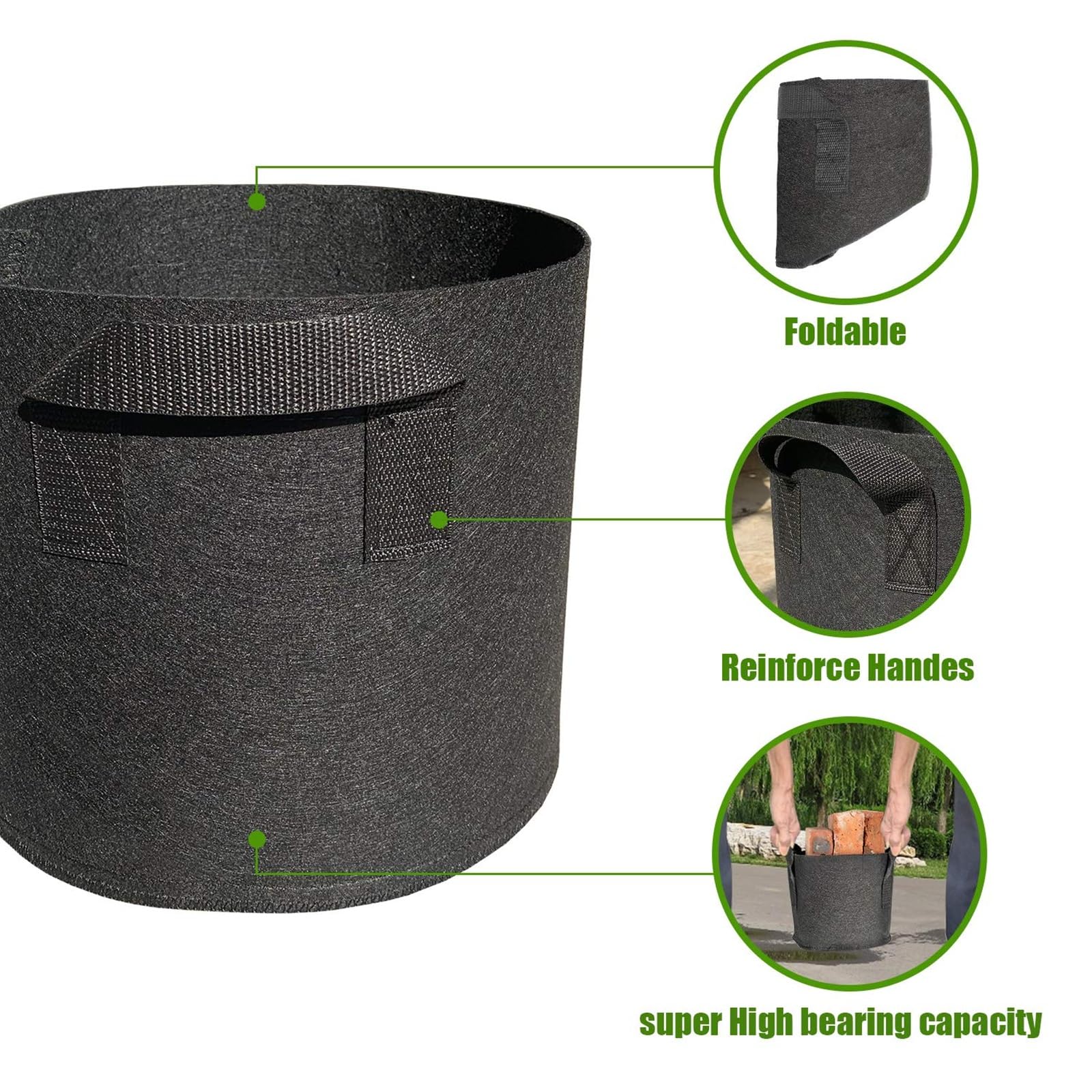 Wiretran in-use bags suit indoor and outdoor planting setups.
