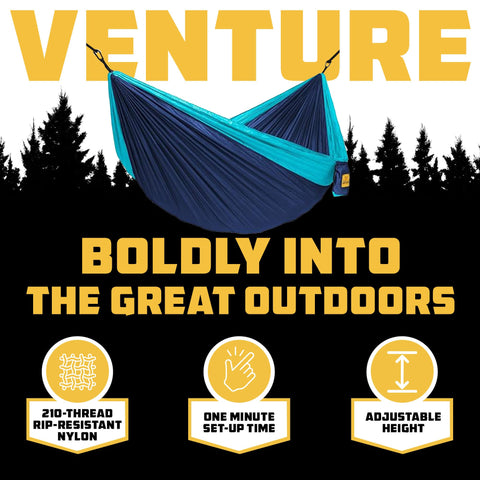 Wise Owl Outfitters 9 ft hammock size provides spacious comfort for one person.