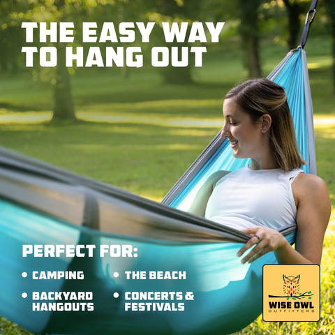 Wise Owl Outfitters hammock stand non-slip feet ensure secure footing.