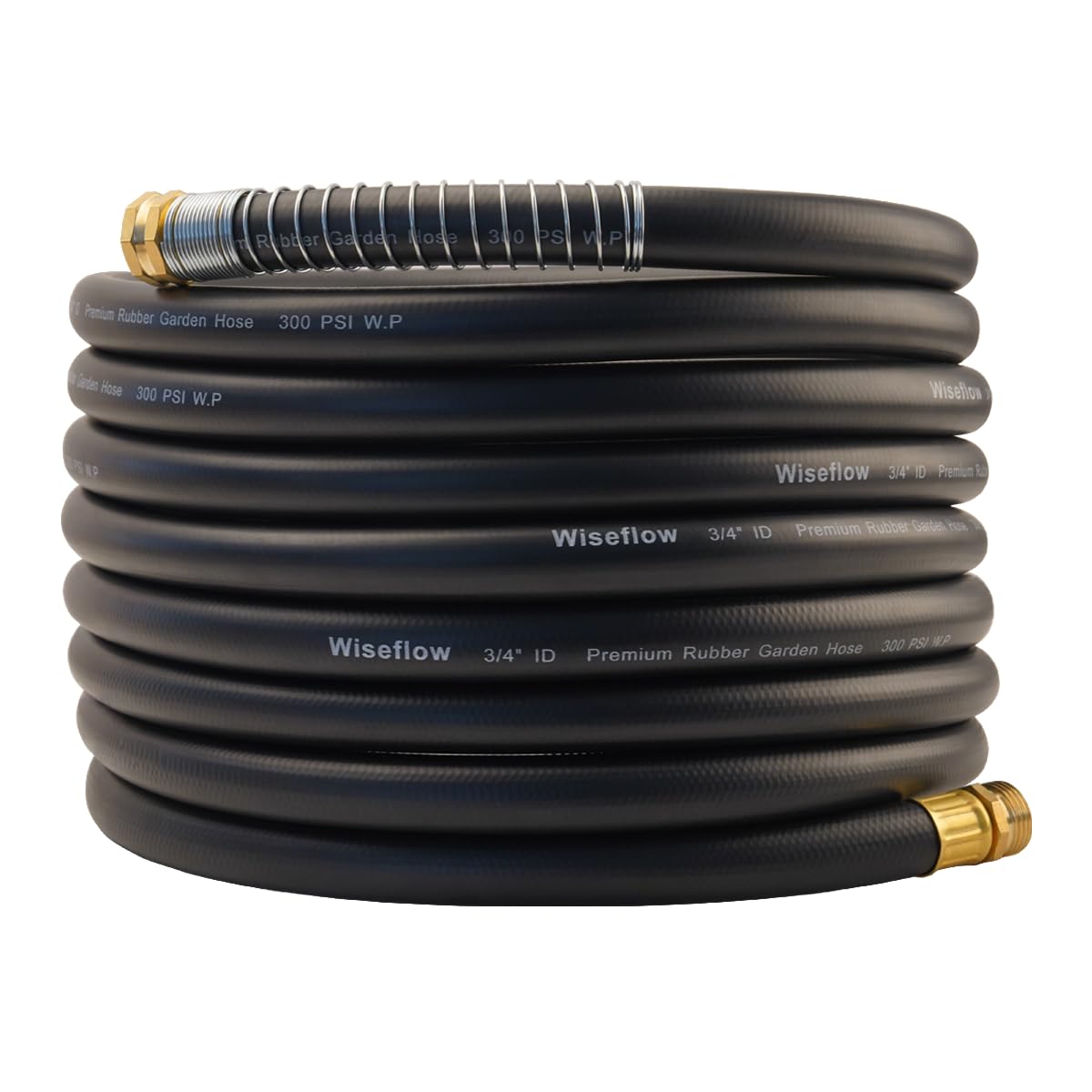 Wiseflow garden hose with brass fittings for durable, leak-free connections during watering.