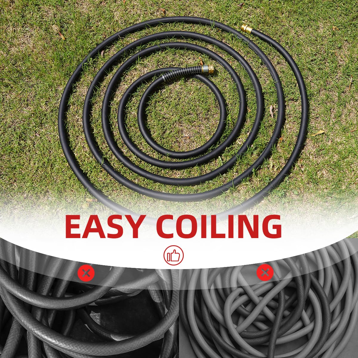 Wiseflow hose thick walls reduce kinks for smooth operation during tasks.