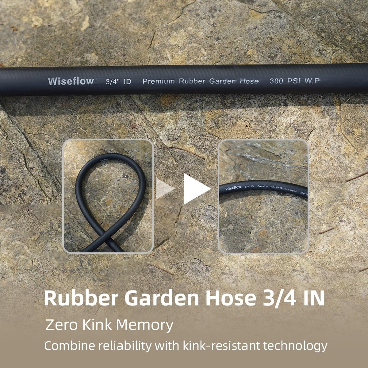 Wiseflow no kink memory design maintains smooth water flow during use.