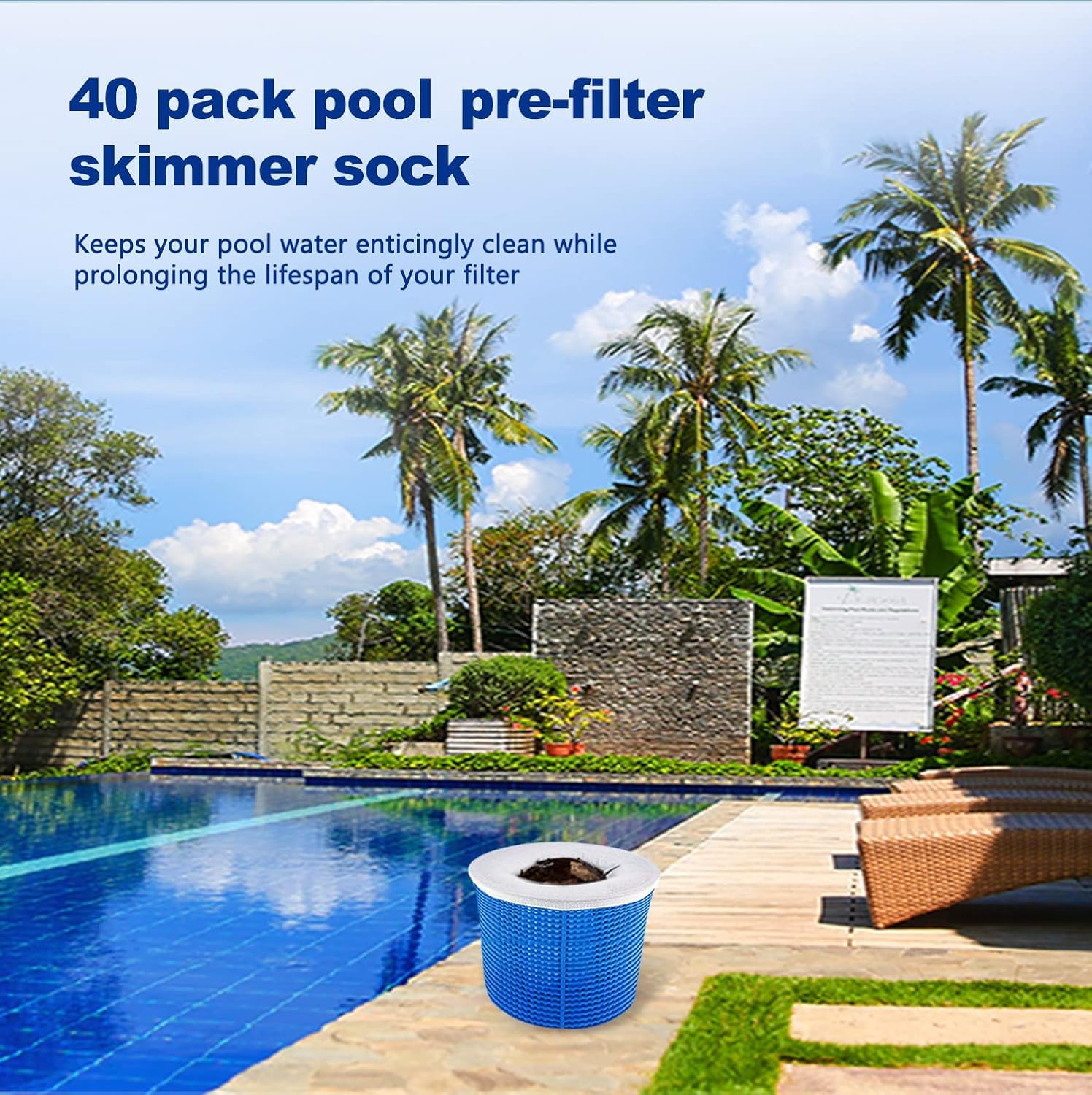 WISHDIAM hot tub filter socks designed for standard outlets