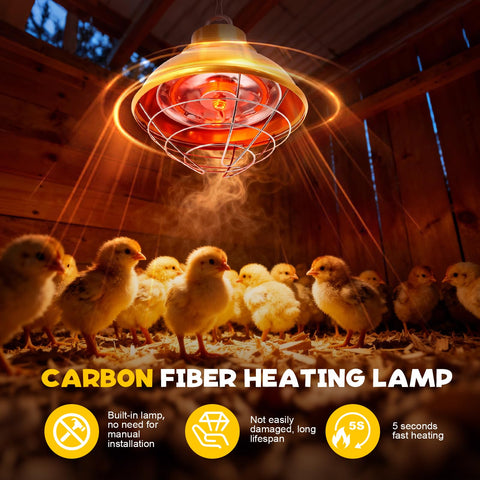 WISMOIER dual-power lamp with 175W/350W settings for poultry warmth