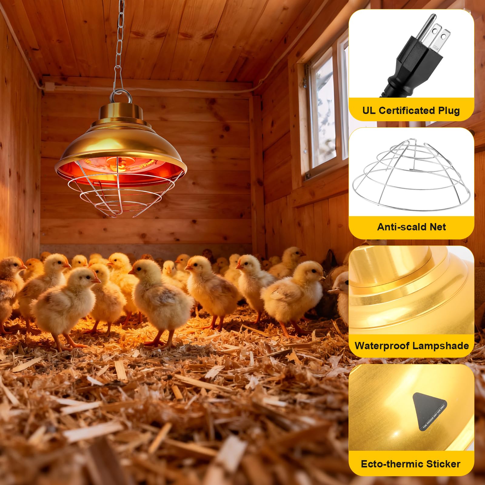 WISMOIER protective net and bulb cover guards poultry safely