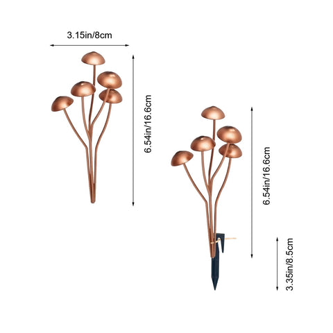 Wissppoott 2-pack garden mushrooms with straps for sturdy placement.