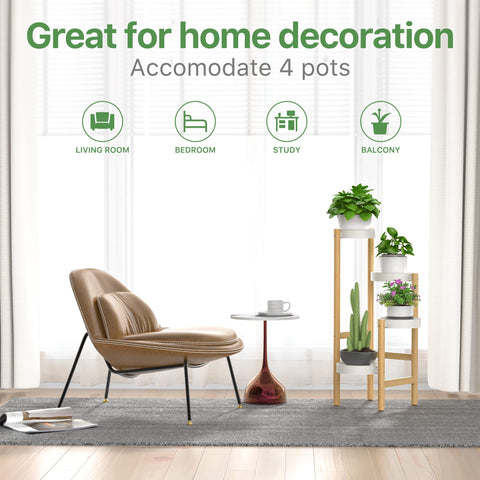 Wisuce bamboo stand with carbon-steel pots resisting rust and easy cleaning
