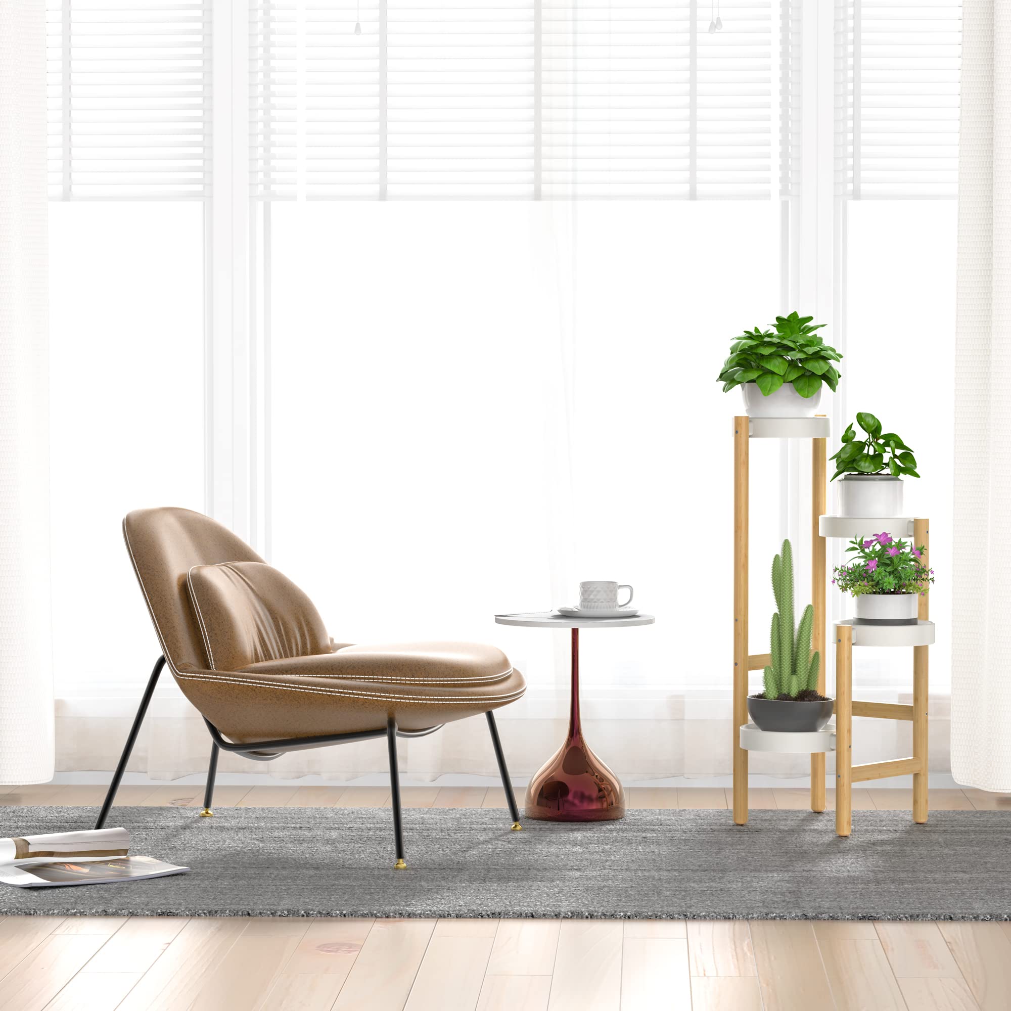 Wisuce plant stand suitable for indoor and outdoor use on balcony or patio