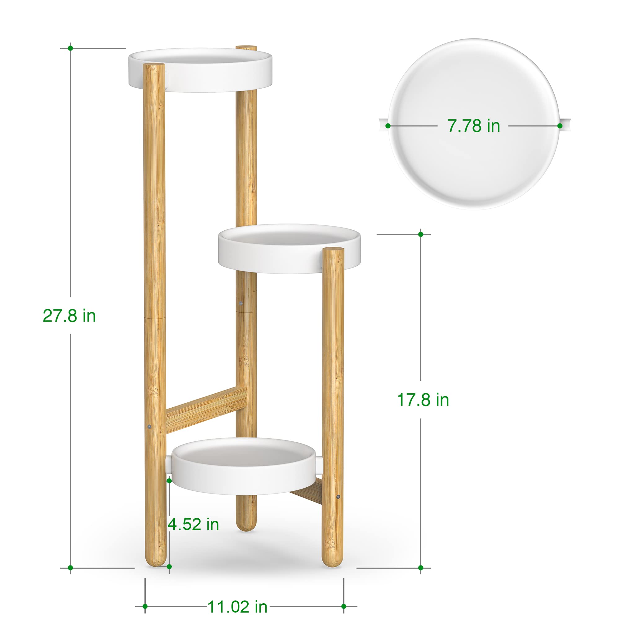 Wisuce corner plant stand in living room demonstrates space-saving corner display.