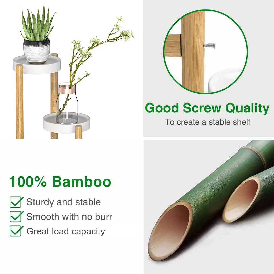 Wisuce plant stand rust-proof saucers support pots securely.