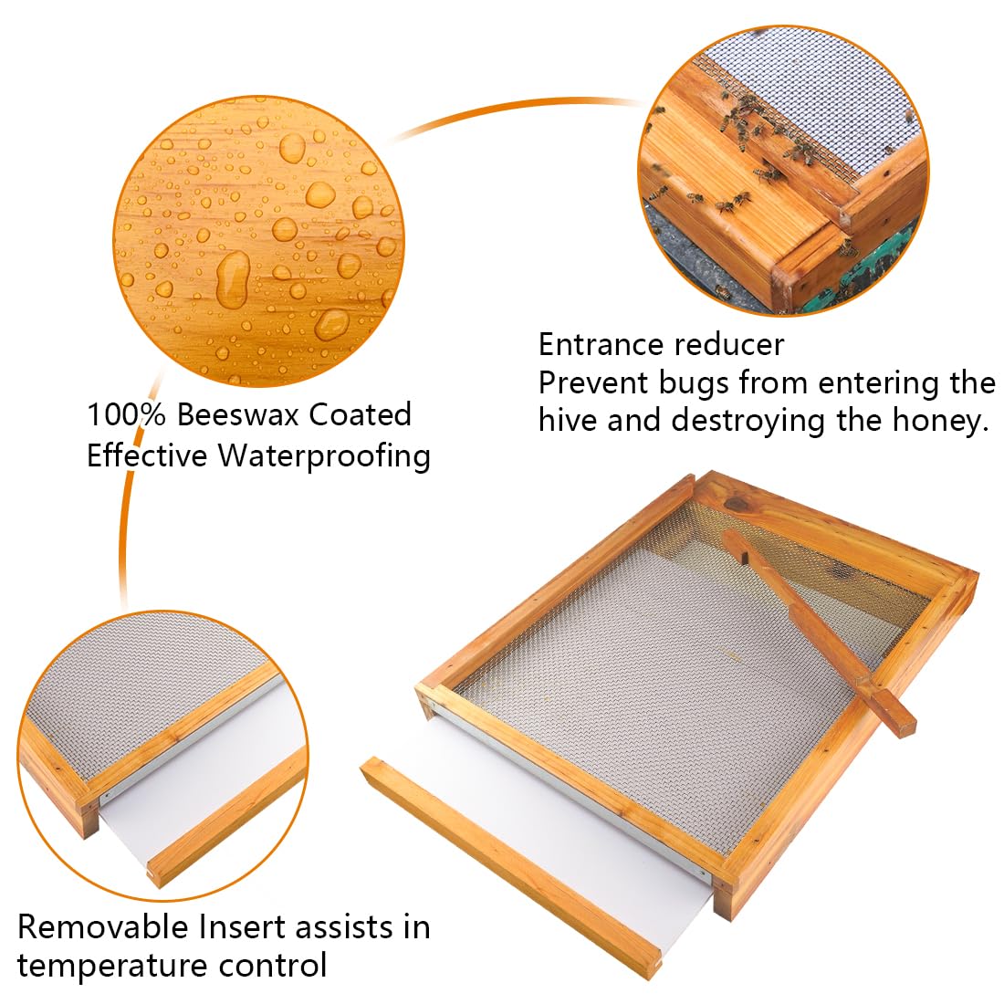 Witbee beehive bottom board dipped in beeswax, enhanced protection against moisture.