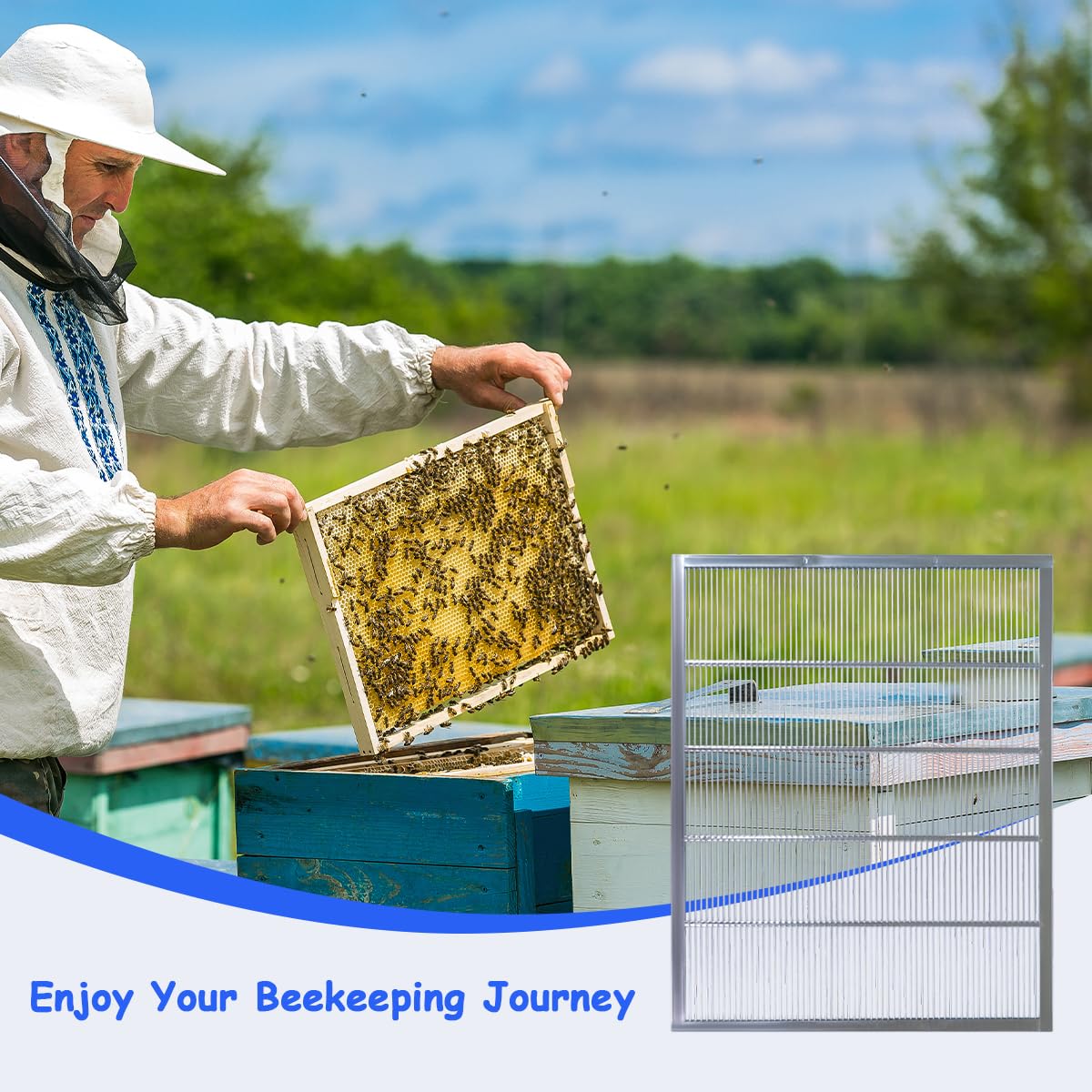 Witbee beekeeping tools queen excluder set supports efficient hive management