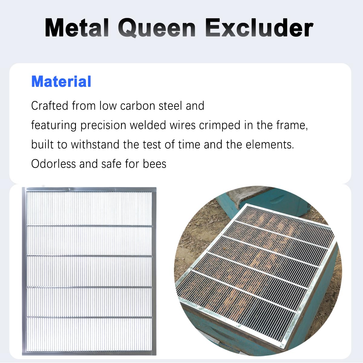 Witbee metal queen excluder durability withstands hive conditions