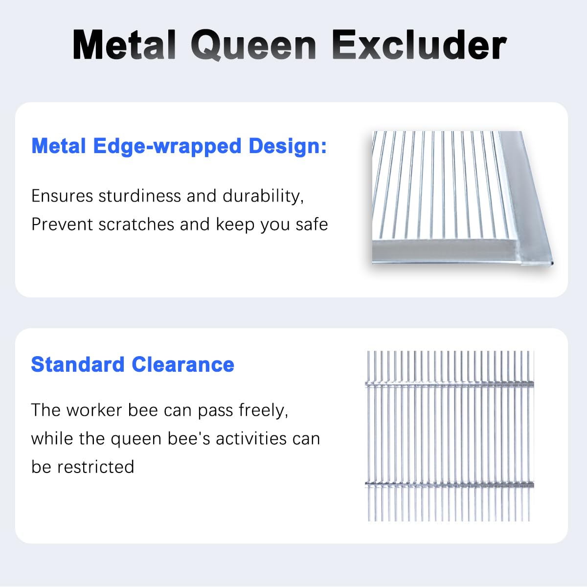 Witbee queen excluder placed between brood and honey supers for flow control