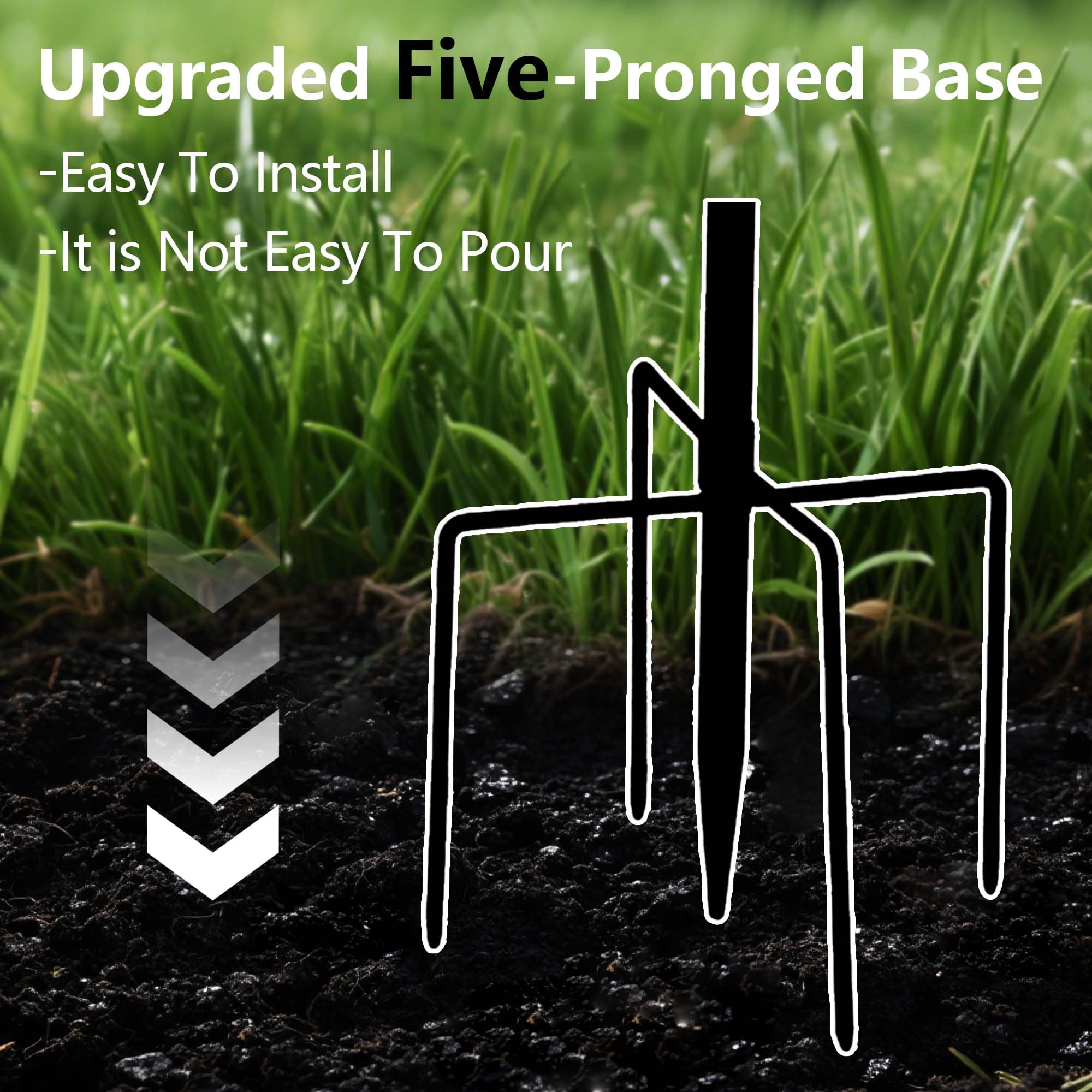 WITELIDA bird bath base with 5-prong design provides stable garden footing.