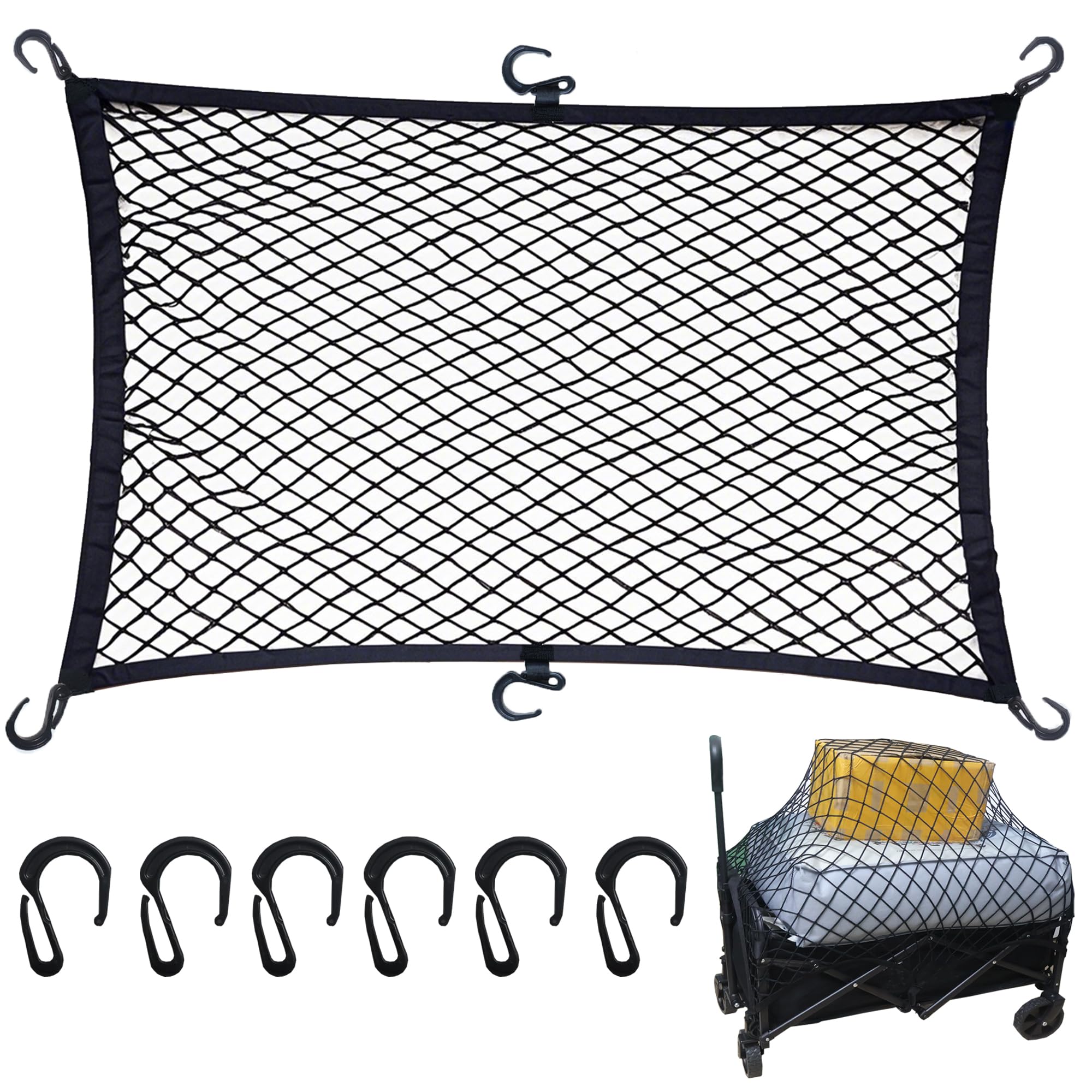Wlitinzsen cargo net on folding wagon securing gear during transport