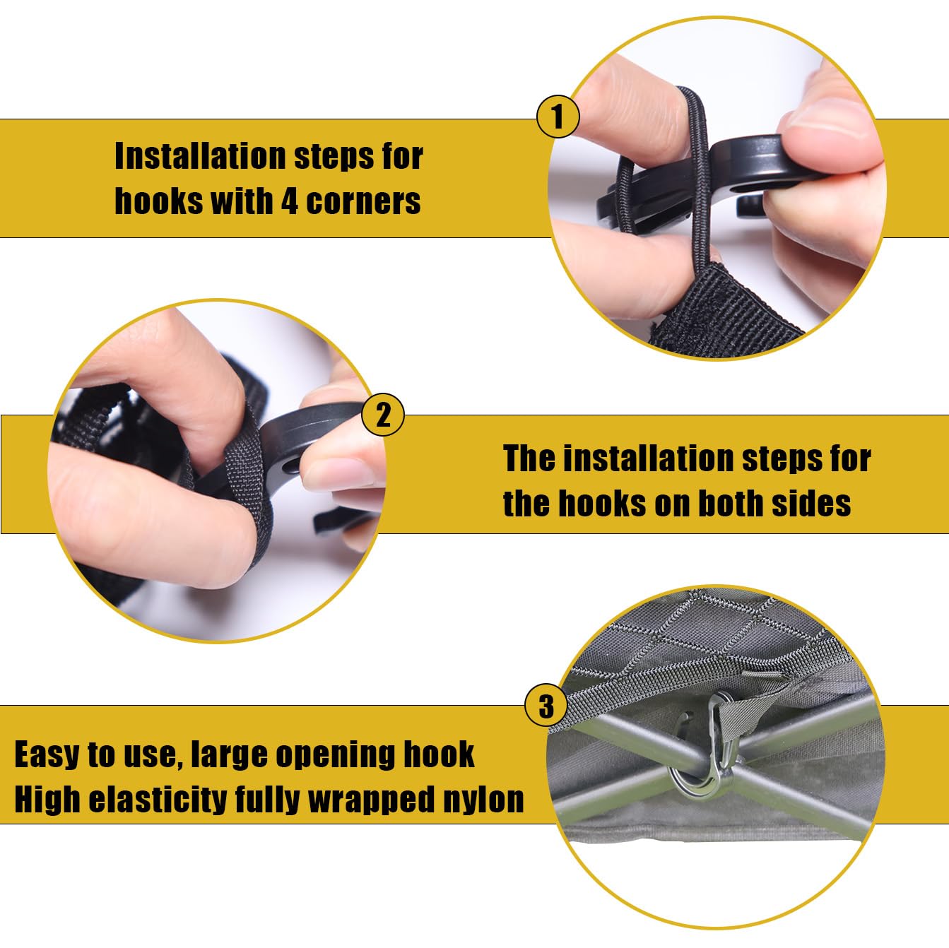 Wlitinzsen six-hook cargo net securing items with extra hooks