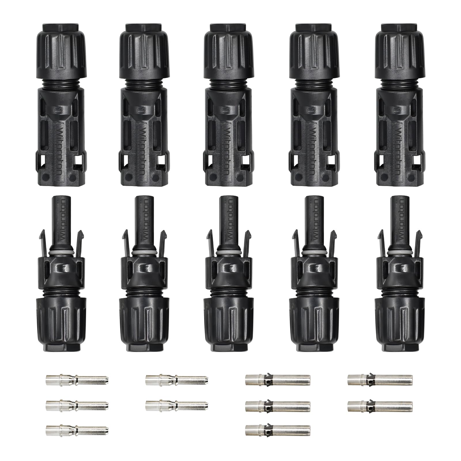 Witproton 8AWG solar connector close-up highlighting IP68 waterproof seal for outdoor use