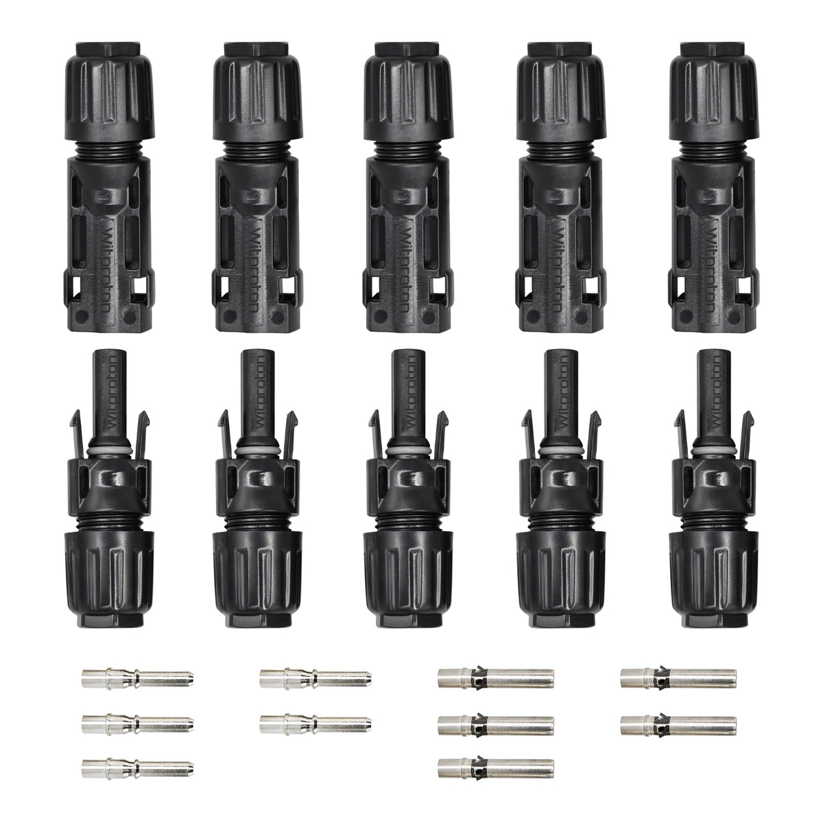 Witproton 8AWG solar connector close-up highlighting IP68 waterproof seal for outdoor use