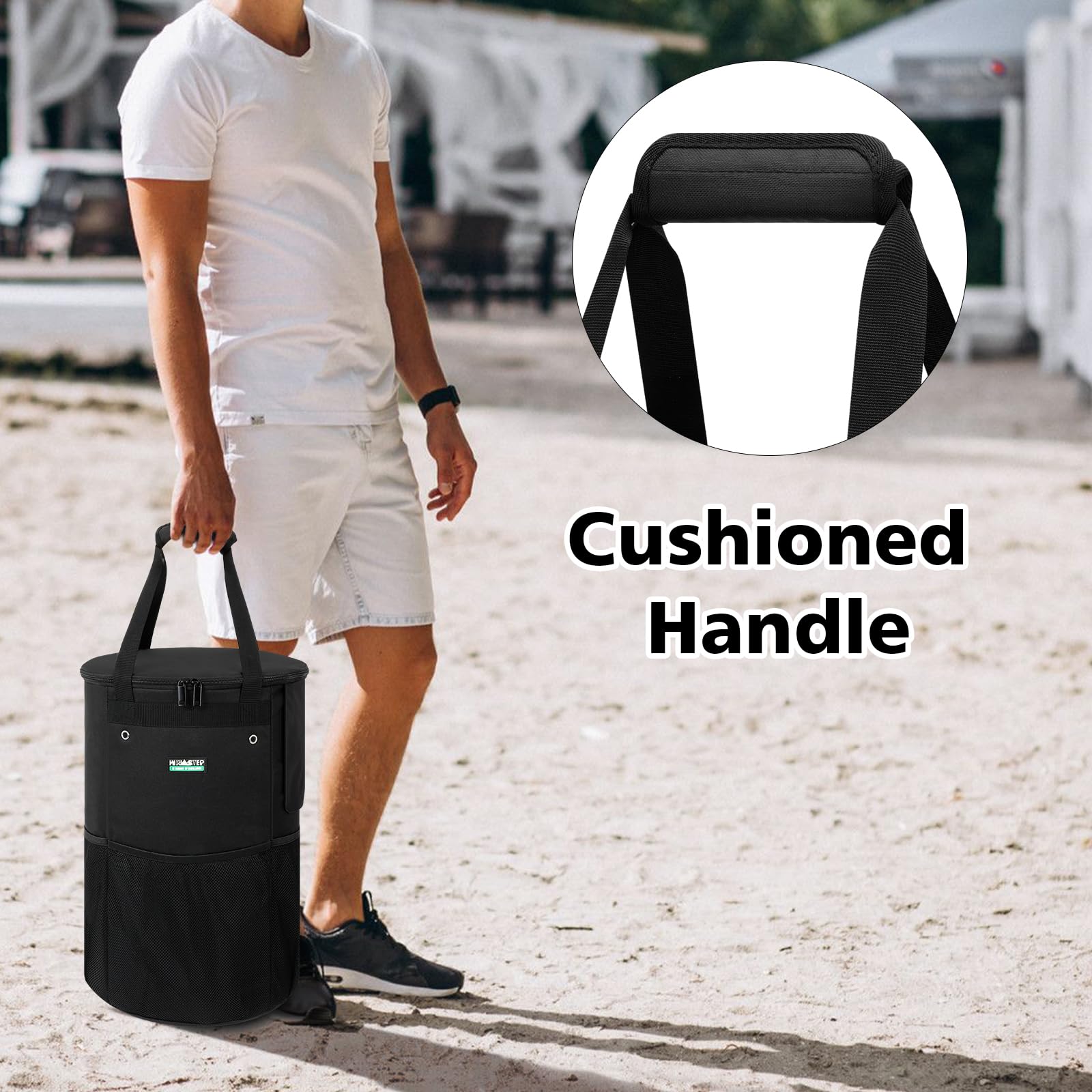 Exterior mesh pockets on WITSTEP bag keep tools within reach