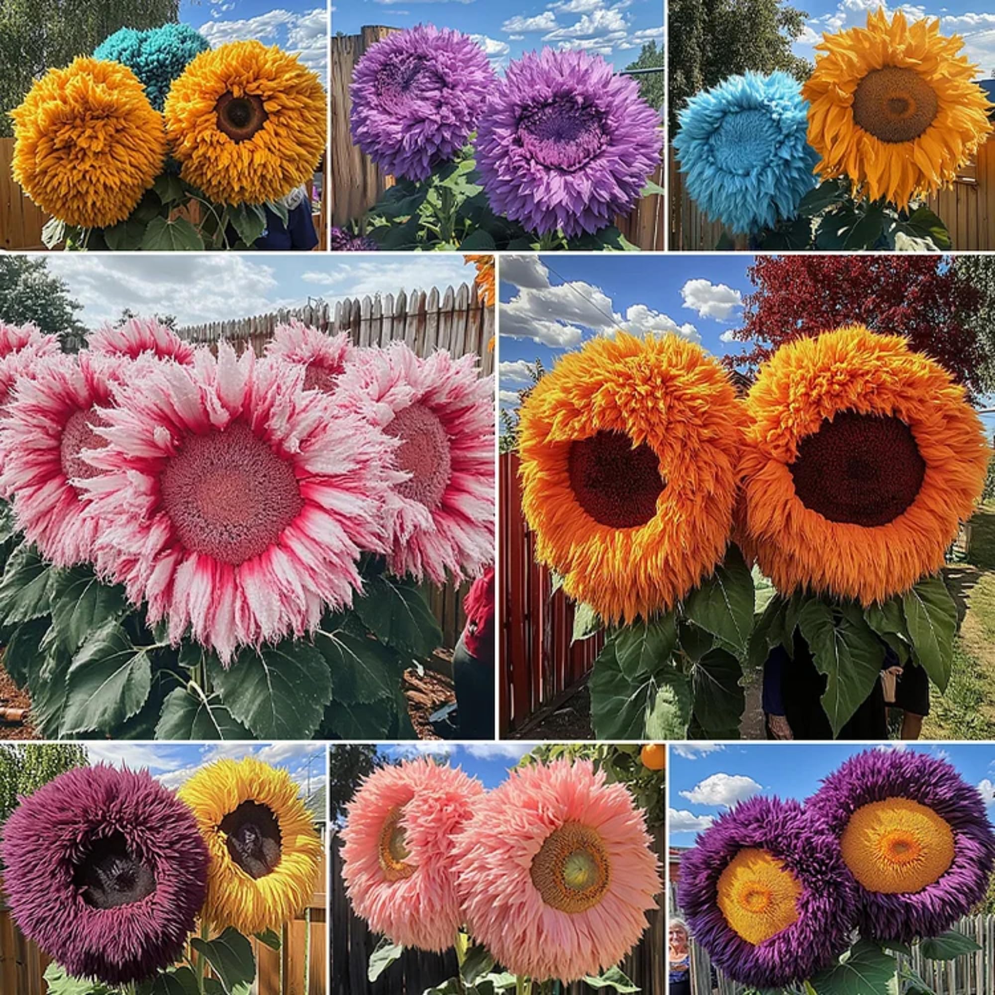 Wivolibe Giant Teddy Bear sunflower seeds pack ready for planting and vibrant borders