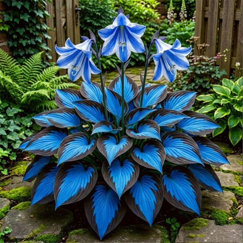 Wivolibe hosta plants thriving in shade, ideal for borders and groundcover.