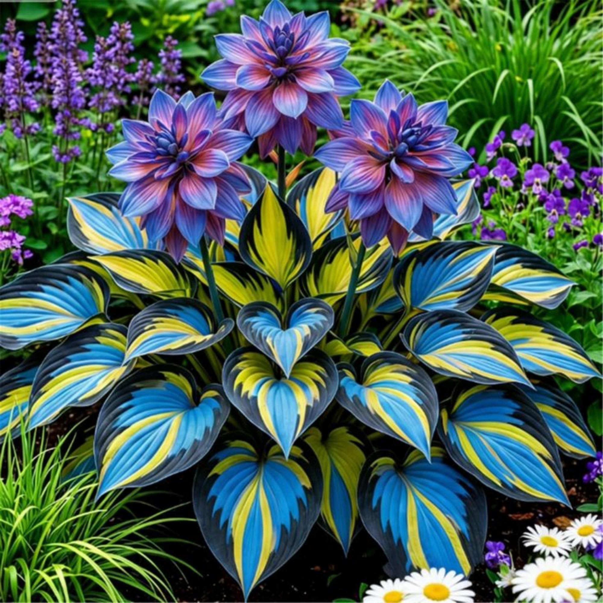 Wivolibe hosta in a pot adds lush foliage to garden balconies.
