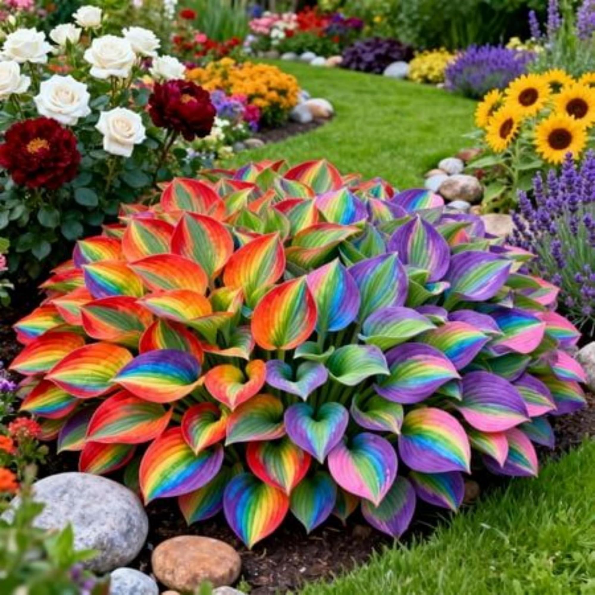 Wivolibe Hosta seeds shade-garden setup ideal for containers and beds.
