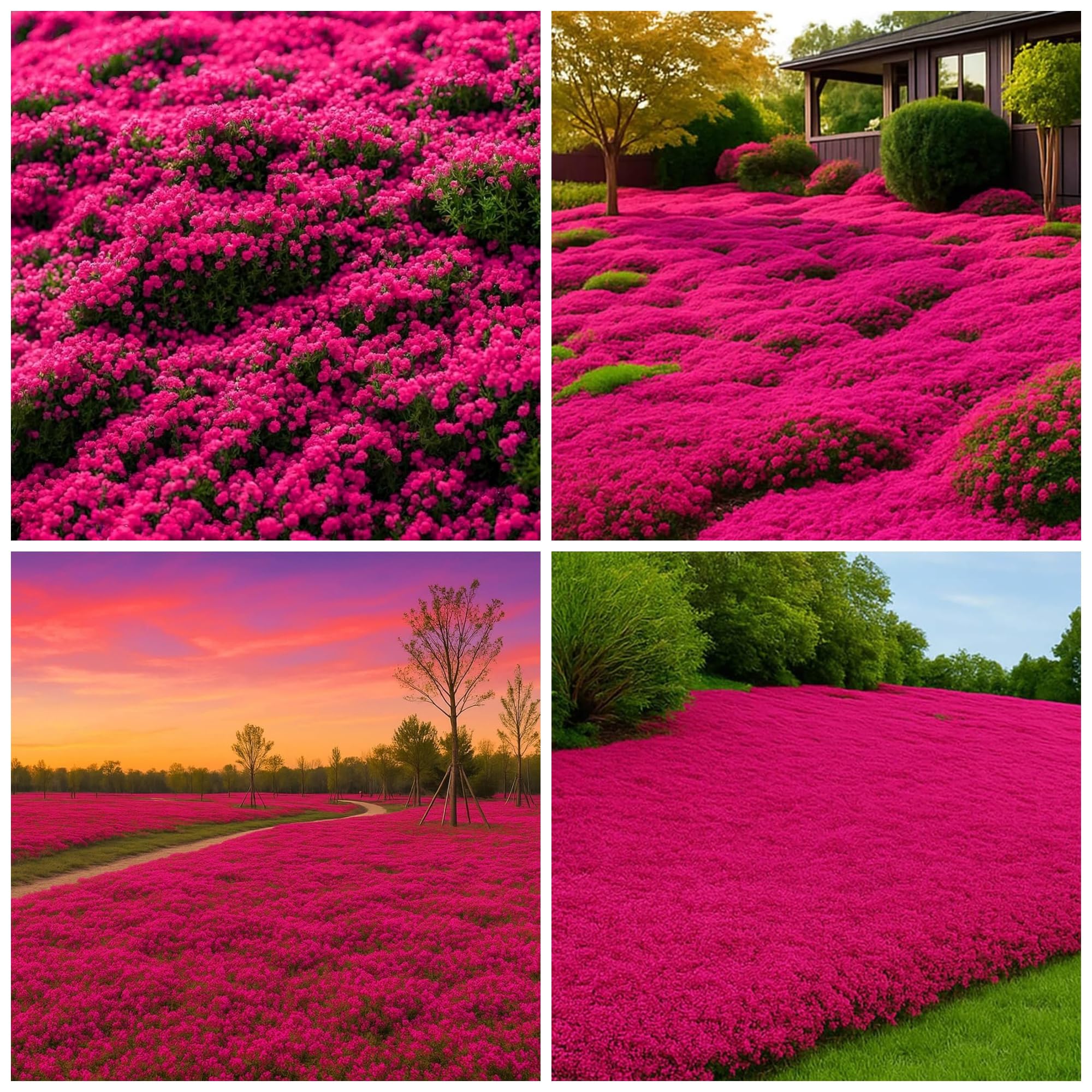 Wivolibe Magic Red Creeping Thyme seeds for planting in sunny beds, creating a fragrant ground cover.