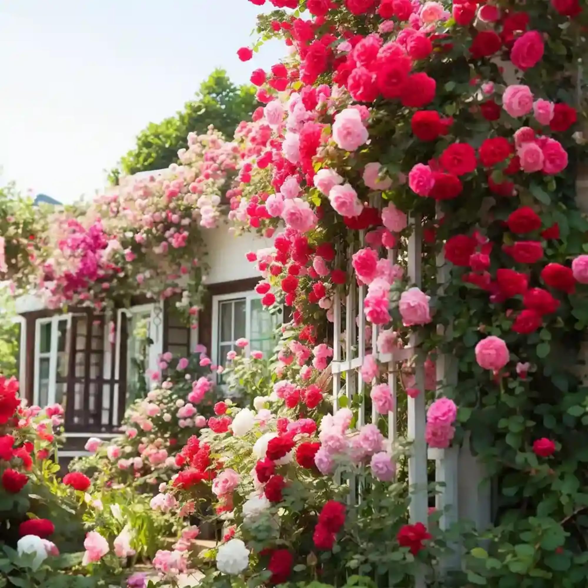 Wivolibe outdoor climbing rose seeds collection adds vertical interest