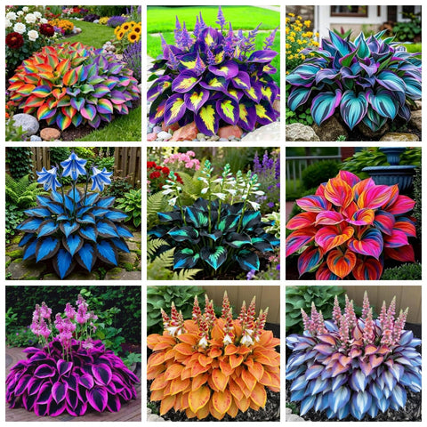 Wivolibe perennial hostas with heart-shaped leaves for shade garden appeal.