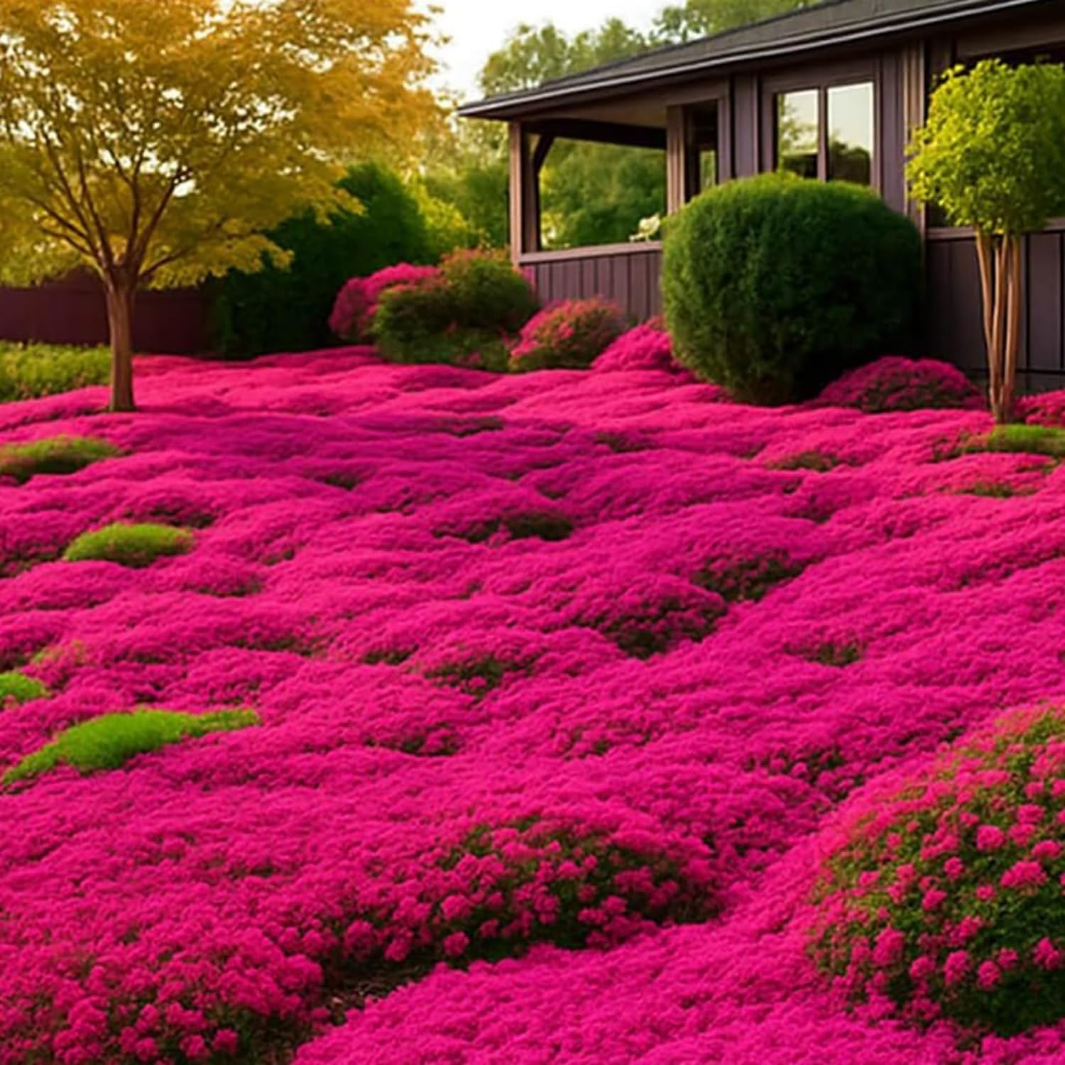 Wivolibe perennial thyme pollinator garden, attracting butterflies with seasonal blooms.