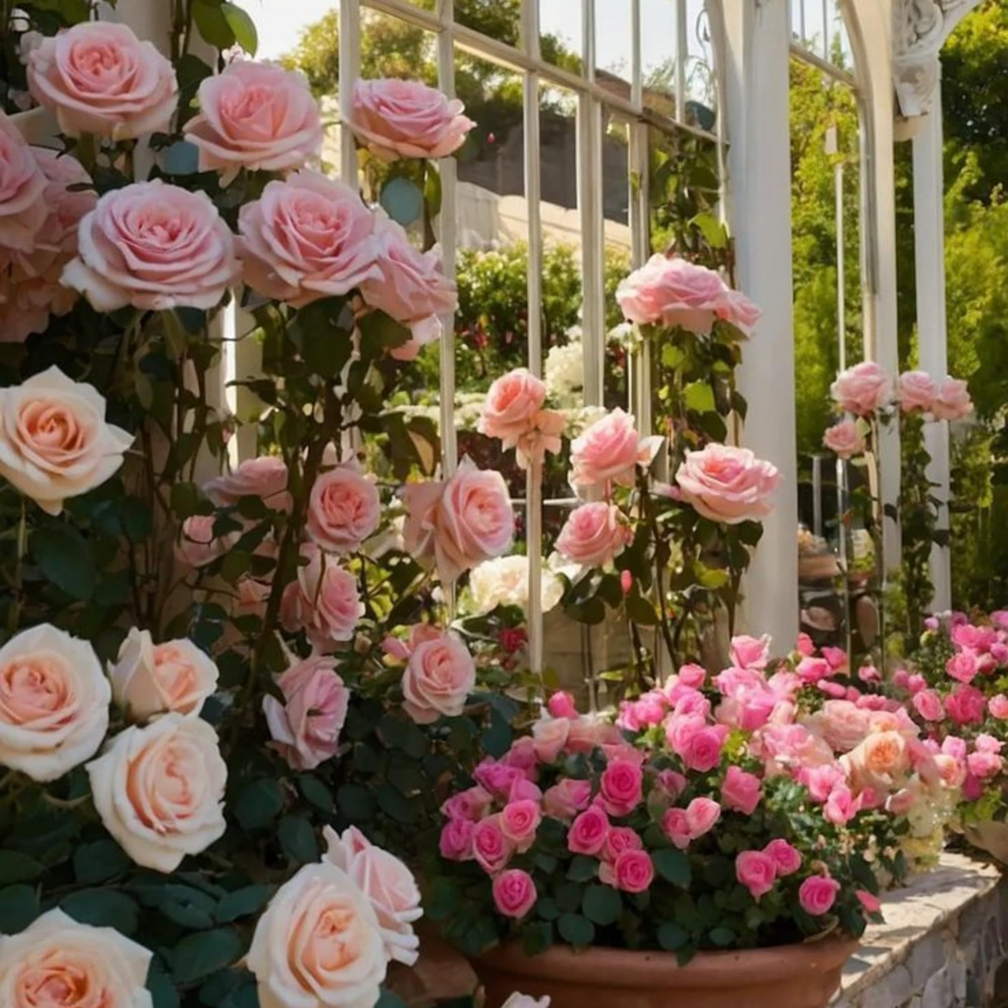 Wivolibe rose bush vine seeds ready to train along trellises