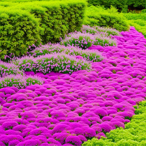 Wivolibe thymus serpyllum leaf closeup highlighting glossy, aromatic foliage for borders.