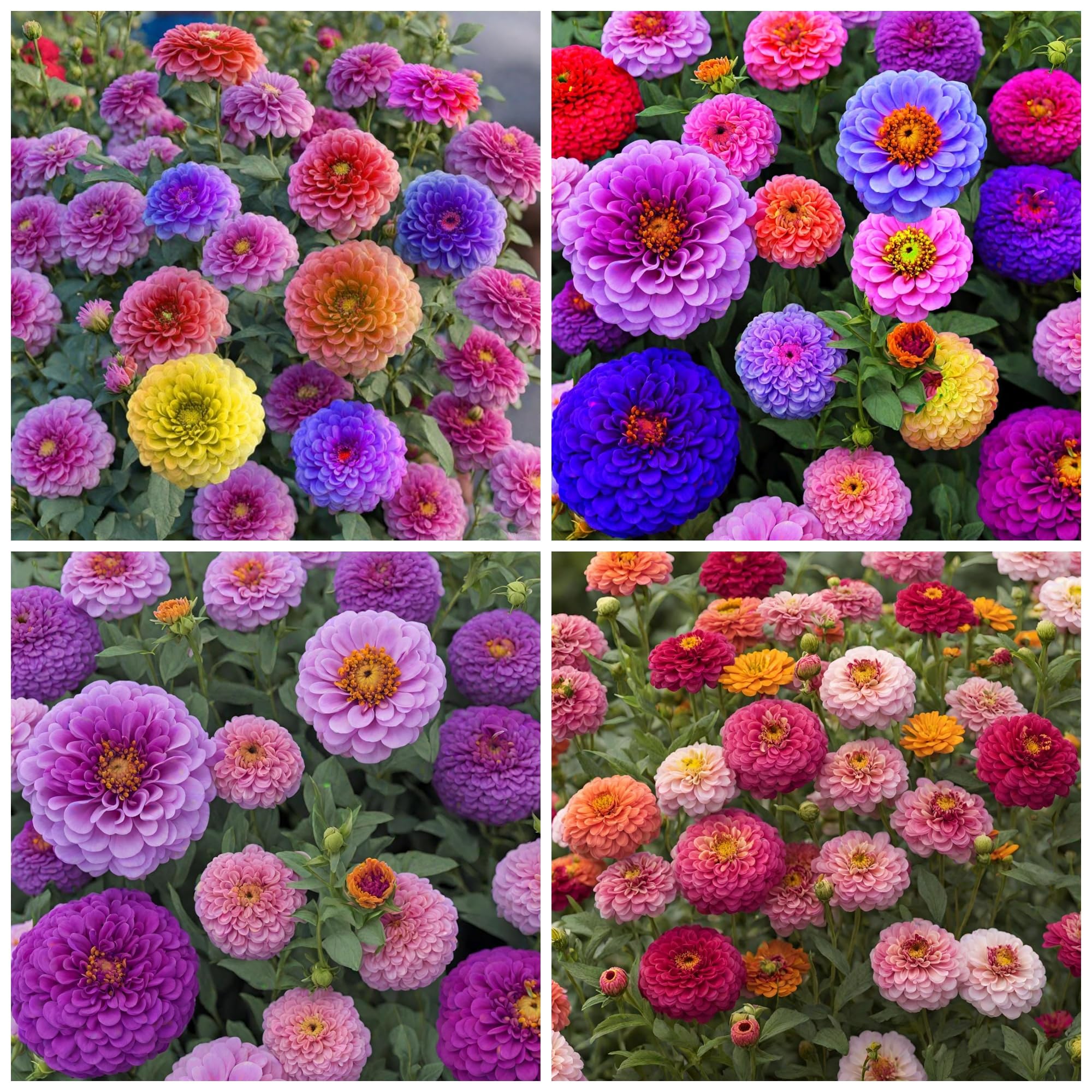 Wivolibe zinnia seeds in mixed colors for vibrant garden beds.